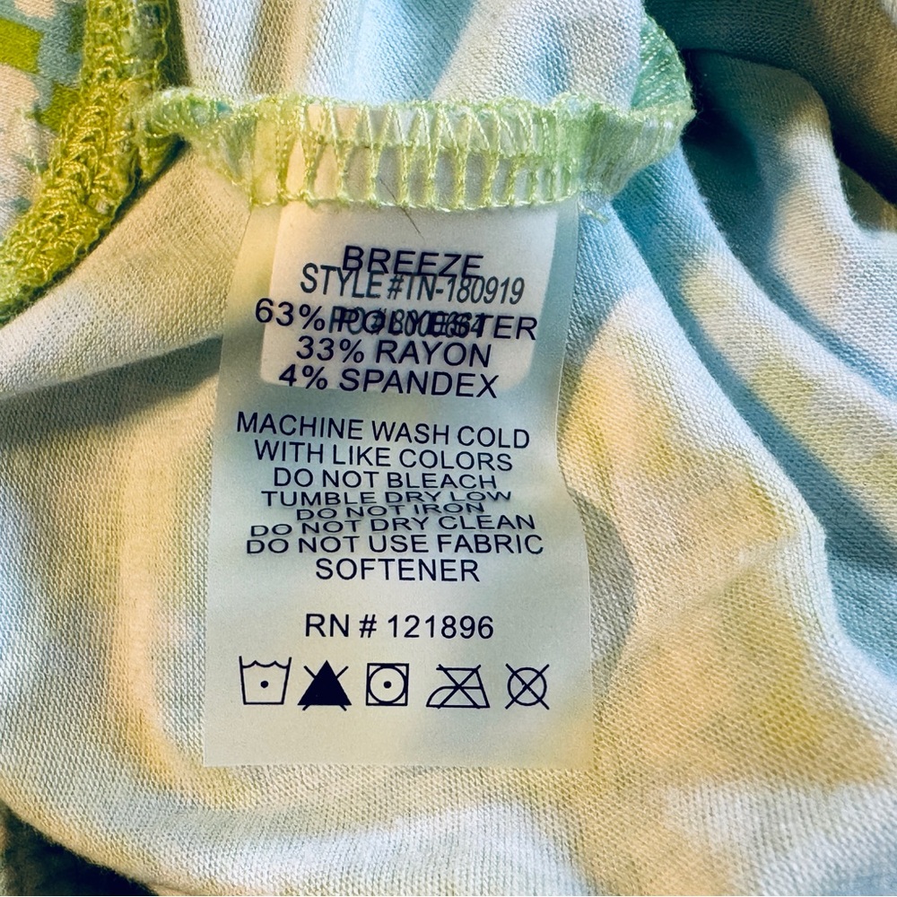 Title Nine Breeze Skirt Knit Stretches Lime Green Blue White Sporty Casual 4 6 S - Picture 6 of 8